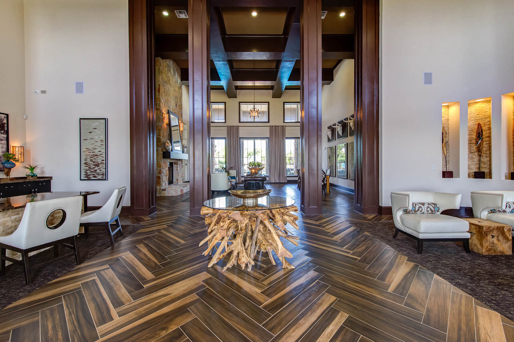 The luxury community pool at the Callista Hill Country Apartments in Austin, Texas.